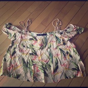 Zara cropped off the shoulder tank